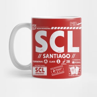 Vintage Santiago de Chile SCL Airport Code Travel Day Retro Travel Tag B Mug